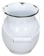 Vase mit Henkel Metall Zink Shabby antik Weiß D11xH13cm + 12cm