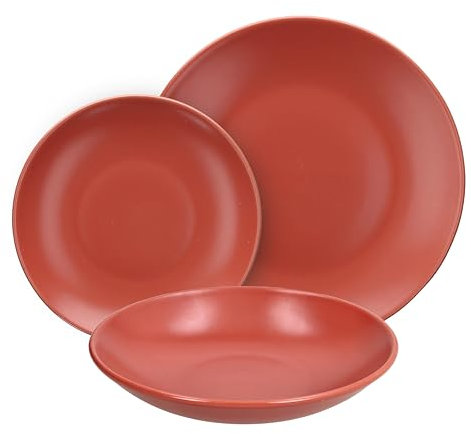 Tognana Ritual, Servizio piatti 18 pezzi per 6 persone, Stoneware, Rosso Mela