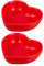 BESTonZON 2pcs Heart Shaped Dipping Bowls Ceramic Appetizer Serving Dish for Sauces Snacks and Condiments for Parties Weddings and Home Use Vibrant