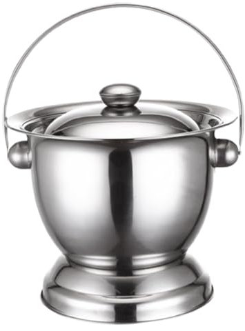 Pot de chambre avec couvercle 3, 3 Le en acier inoxydable Bélogue de commode potable Pottes d'urine lit en métal pot