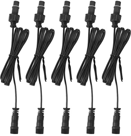5 -Pack -Verlängerungskabel, 1 M 3,3 Fuß Deck Leichtverlängerung Kabel 2 Pin IP67 Wasserdichtserlebnis Kabelverlängerung Kabeldraht mit Männlichem und Weiblichen Anschluss für