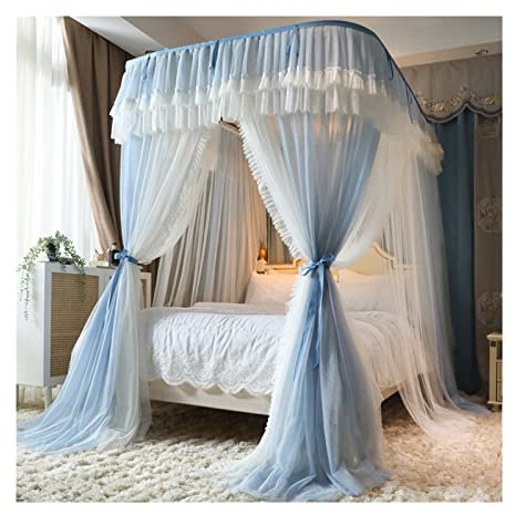 RUHEN Zanzariera per Letto a baldacchino, copriletto, zanzariera per Letto da 1,8 m, con Staffa a U, Antipolvere, con Doppia Rete