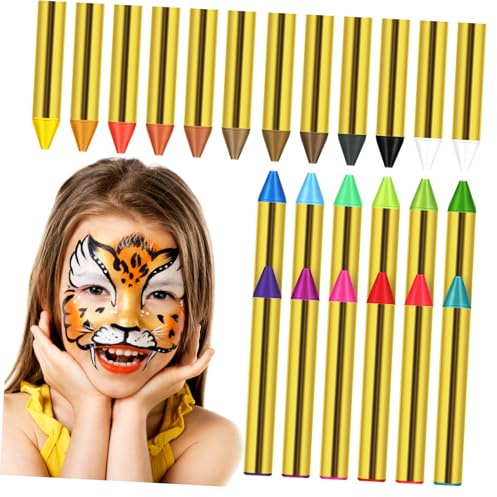 SHINEOFI 1 Schachtel Gesichtsfarbe Wachsmalstifte Farben Umweltfreundliche Body Paint Crayons für Halloween Cosplay Make Up Einfache Anwendung Einfache Entfernung für Designs