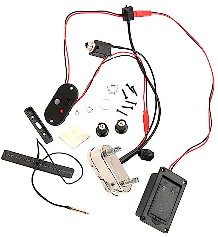 Milisten Cello Steg Tonabnehmer Satz mit Vorverstärker Akustischer Cello Tonabnehmer aus Metall und Kunststoff Unabhängiges Mikrofon für Elektrischen Klangverstärker