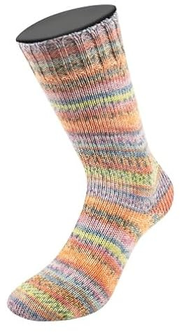 LANA GROSSA Landlust Sockenwolle 6-fach | Klassiker, bedruckt und waschmaschinenfest | Handstrickgarn aus 80% Schurwolle (Merino) & 20% Polyamid | 150g Wolle zum Stricken & Häkeln | 390m Garn FB 943