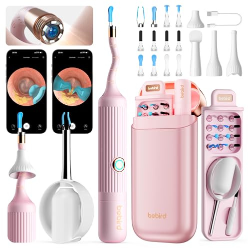 Bebird Pro Visual Ear Otoscope with Camera & Light, 1920P HD Ear Wax Removal Tool, Safe Gentle Ear Cleaner for Adults & Kids, Compatible with iOS Android,2-Year Warranty (Pink)