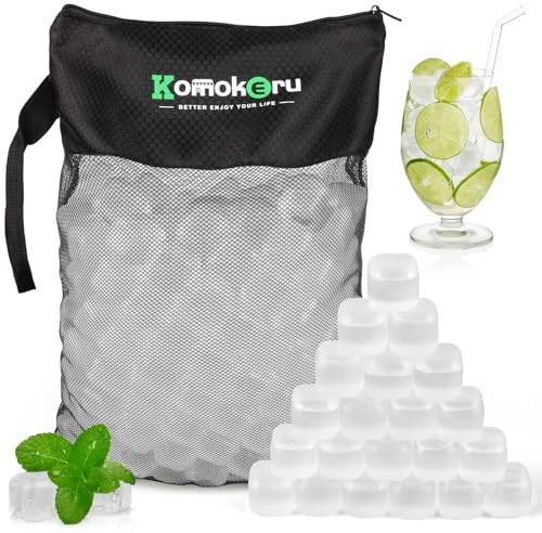 300 PCS Reusable Ice Cube for Drink, Refreezable Plastic ice Cubes Without Diluting BPA Free, Large Pack With Bag, Suitable for Whiskey Coffee Bars Ice Baths Camping, Instant Cooler Packs