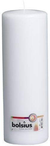 BOLSIUS Qualitäts - Stumpenkerzen 300 x 100 mm weiß im 4er Pack