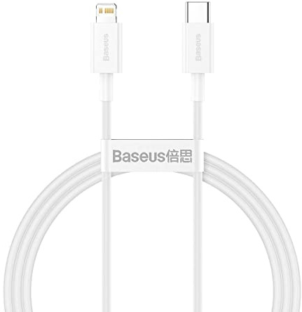 Baseus Superior, Lade- & Datenübertragungskabel, Weiß, 1 m, 20 W, USB Type C & Lightning, Schnellladung