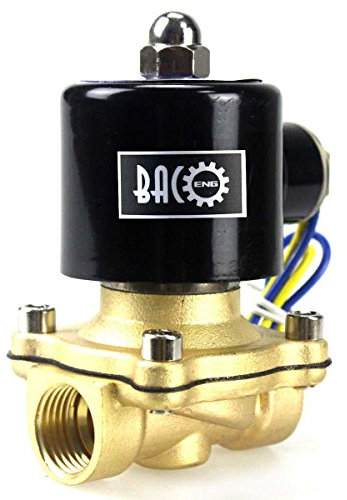 BACOENG DC 12V 1/2 Elettrico elettrovalvola Ottone Solenoid Valve per Acqua Aria Olio NC