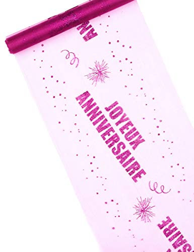 Chemin de table anniversaire fuchsia