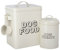 CrazyGadget® Vintage Classic Retro Dog Food Treats Storage Container Set - Cream