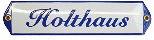 Namensschild Türschild Emaille 5x21cm Schild mit Wunschnamen | Premiumqualität, Hausschild, Vorbohrungen, Personalisierte, Hausnummernschilder, Türschild, Wunschtext