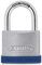 ABUS Vorhängeschloss Silver Rock 5/45 aus massivem Zink - mit Silikon Schutzrahmen - Kellerschloss u. v. m - ABUS-Sicherheitslevel 6 - Blau/Silber