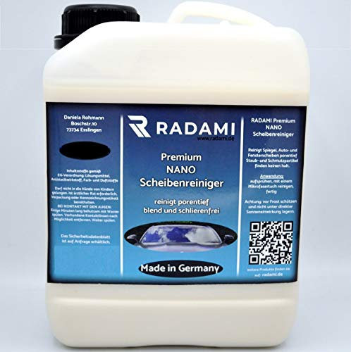 Nano Scheibenreiniger Glasreiniger - kraftvoller Reiniger für Fahrzeugscheiben, Scheinwerfer und Spiegelflächen 2500ml