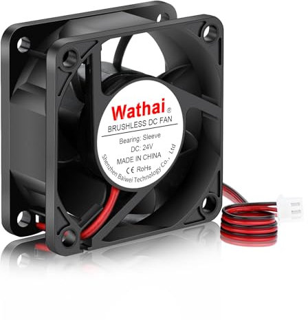 Wathai 60x60x25mm 60mm 24V 2Pin DC Brushless Case Cooling Fan