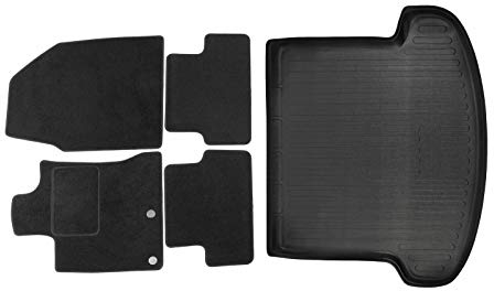 J&J AUTOMOTIVE | Velours Fußmatten + Kofferraumwanne Set Für Qashqai +2 J10 7-Sitzer 2008-2014, Genaue Passform, rutschfeste Untregrund