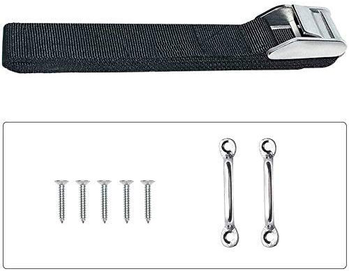 Boat Cooler Tie-Down Strap Tie-Down Kit Battery Box Strap Kit Stainless Steel 316 Cam Buckle and Deck Loop for for Gas Fuel Tank, RVS, Boats, Trailer and Truck Beds to Keep Your Cooler Secured