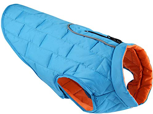 HotYou wasserdichte Hundemantel, Haustier Winterbekleidung Snowproof, Warme Haustier Jacke Hundejacke Hundepullover für Hunde,Blau,L: Chest (65-86CM)