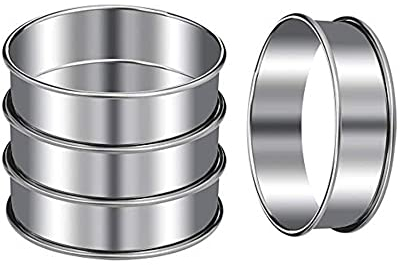 4er Set Double Rolled Tart Ringe English Muffin Ringe Professional Crumpet Ringe