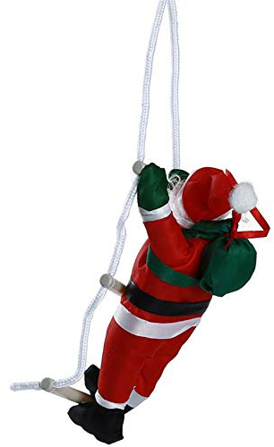 Flybloom Christmas Santa Climbing Ladder, Santa Climbing on Rope Ladder,Climbing Ladder Santa Indoor or Outdoor Christmas Decoration For Party Supplies(Style 1)