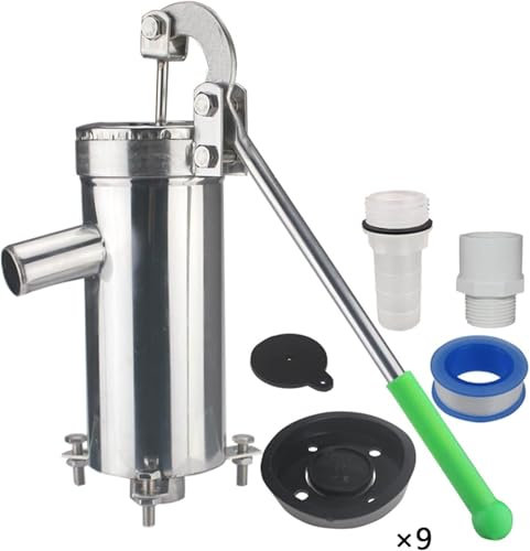 Wasserpumpe, Handpumpe, Gerades Rohr Edelstahlpumpenbrunnen Wasserpumpe, Schütteln Home Saugpumpe Handdruckpumpe(Color:F)