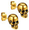 Totenkopf Ohrstecker 18k Gold Kleine Ohrringe Mann Gothic Rock Biker Schmuck für Jungen