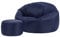 Bean Bag Bazaar Sitzsack mit Hocker für Erwachsene, Dunkelblau, Outdoor Sitzsack mit Füllung, Bean Bag, Wasserabweisender Stoff, Bequemer Sessel für Wohnzimmer, Garten, Terrasse