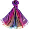 Pashmina-Schal aus Seide, Regenbogenfarben, Paisleymuster, für Damen, 7, Large