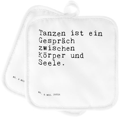 Mr. & Mrs. Panda Topfuntersetzer Tanzen ist EIN Gespräch... - Geschenk, Party Geschenk, Topflappen, Spruch, Topfhandschuhe, Ofenhandschuhe, Spruch