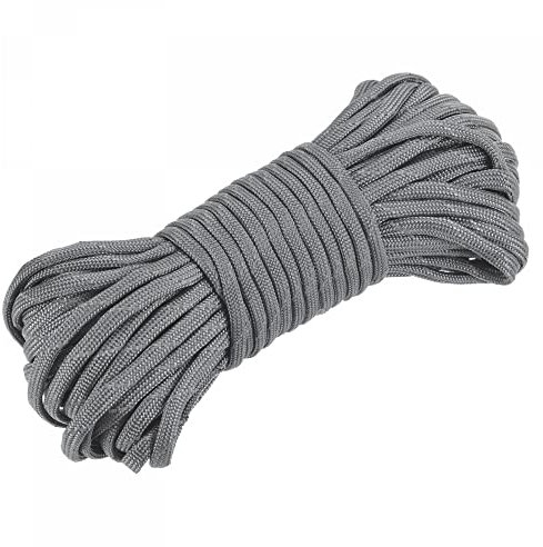 sourcing map Tent Rope 49.2 Feet 4mm Reflective Guyline 7 Strand Cord Nylon Guy Rope for Outdoor Camping Hiking, Grey