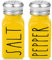 Yellow Salt and Pepper Shakers Set by Brighter Barns - Cute Kitchen Decor & Kitchen Accessories - Cute Glass Shakers - Farmhouse Decor for Home Restaurants Wedding Gift & Stainless Steel Lid (Yellow)