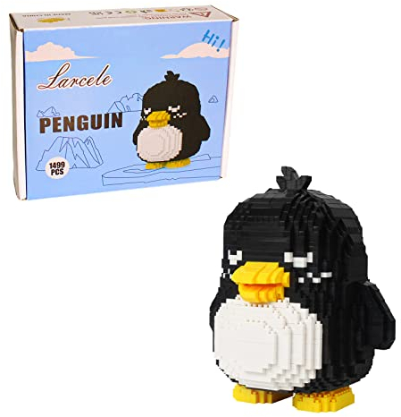 Larcele Micro Building Blocks Animal Set, DIY Mini 3D Building Toy Bricks,1499 Pieces KLJM-07 (Penguin)