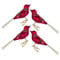 Rudolphs Schatzkiste Thüringer Christbaumschmuck Vogel rot-matt mit Glimmer (4) BxHxT 14x4x4cm NEU Baumbehang Weihnachtsbaum
