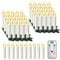 UISEBRT 50er LED Kerzen mit Fernbedienung Warmweiß Weihnachtskerzen Kabellos Flammenlose Weihnachtsbaum Kerzen Lichterkette Kabellos mit Timer und Clips für Weihnachtsdeko, Party, Hochzeit