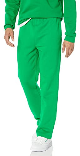Amazon Essentials Pantaloni Sportivi in Pile con Fondo Aperto (Disponibili in Taglie Extra Forti) Uomo, Verde, XL