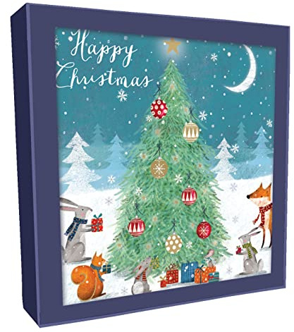 Box of 8 Xmas Fox & Friends & Xmas Tree Christmas Cards In 2 Designs Boxed Cards XCPS009