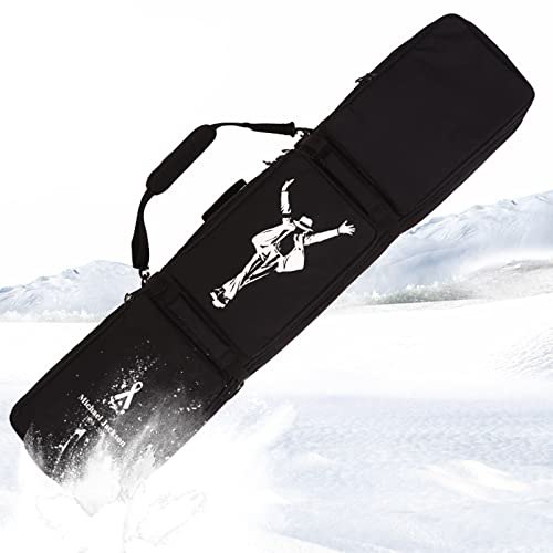 Snowboardtasche mit großer Kapazität und Rollen, verschleißfest und wasserdicht, gepolsterte Skitasche, 3 Aufbewahrungsfächer, Reisetasche für Flug- und Straßenreisen, F, 150 cm