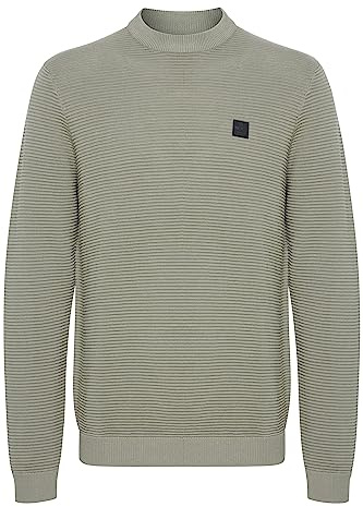!Solid SDValencia Pullover Herren Strickpullover Feinstrick Pullover mit Rundhalsausschnitt und Struktur Strick, Größe:S, Farbe:Vetiver (170613)