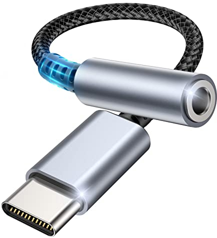 CKCN Adaptador USB C a Jack 3,5mm, USB Type C Auriculares Audio Adapters, Auriculares Tipo C Compatible con Samsung Galaxy S21+ S21 S20, MacBook Pro, Huawei P30/P20, Xiaomi