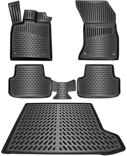 ELMASLINE 3D Gummimatten & Kofferraumwanne Set für Mercedes E-KLASSE W211 2002-2009 Limousine | Zubehör Fußmatten Kofferraummatte