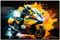 PRINTONIA Leinwandbild 120x80cm BMW K 1600GT Motorrad Motorräder Abstrakt Art Wandbild Bilder Dekoration Deko Kunstdruck