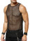 Casey Kevin Transparente Camiseta de Tirantes Malla para Hombre Camiseta de Rejilla, Hombres Fishnet Camiseta de Mangas para Clubwear Club