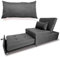 MAKA Poltrona Letto Singolo con Materasso, Divano Letto Singolo Reclinabile Salvaspazio con Cuscino Sfoderabile, Divano Letto 1 Posto in Tessuto con Chaise Longue 191x79x90 cm (Grigio scuro)