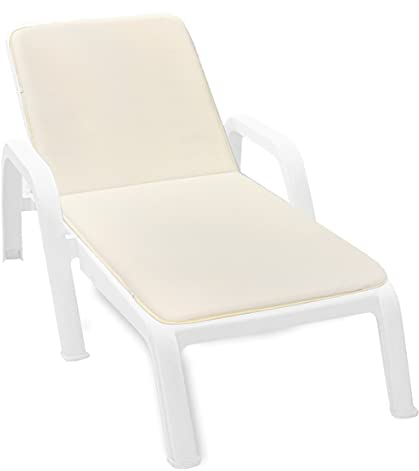 emmevi Coussin chaise longue Écru doux matelas de jardin chaise longue pliable Mod.ORCHIDEA DIS_48