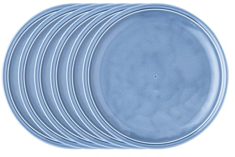 Thomas Trend Colour Arctic Blue Speiseteller 28 cm Set — Modernes Teller Set aus feinstem Porzellan für 6 Personen - spülmaschinenfest und mikrowellengeeignet - Made in Germany
