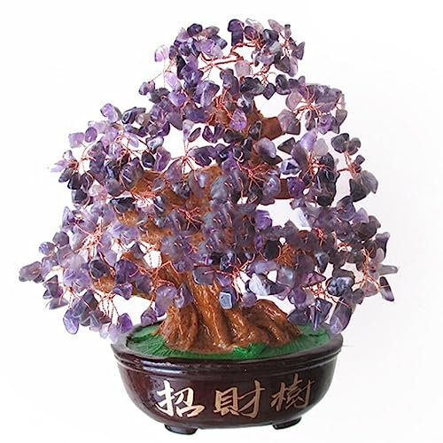NIBHZ Natürliche Bunte Herzförmige Kristallcluster-Basis, Amethyst-Kristall, Glücksbaum, Lila Edelsteinbäume, Feng Shui-Heimdekoration, Kann für Meditation Verwendet Werden,purple-28X15X30CM