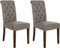 CLP 2er Set Esszimmerstühle Lisburn I Samt I Stoff I Polsterstühle Gesteppt Chesterfield Design, Farbe:Taupe, Material:Stoff