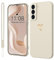 Mitetabo für Handyhülle Samsung Galaxy S21 FE 5G Hülle Silikon mit Gold Liebesherz, Dünn Case Slim Kratzfeste Rundumschutz Schutzhülle für Samsung Galaxy S21 FE 5G Beige