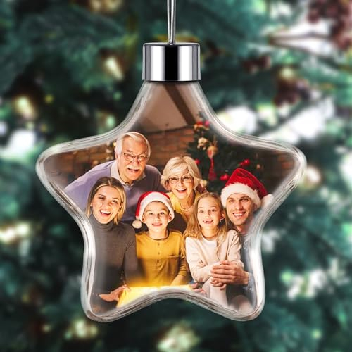 iDIY Personalisierte Weihnachtskugel mit Foto - Christbaumkugeln selbst gestalten - Fotogeschenke - Personalisierte Geschenke - Doppelseitiger Druck